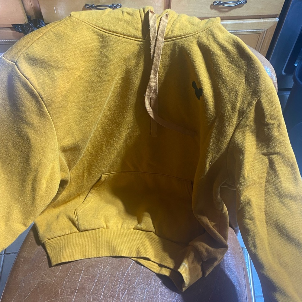 beige mickey mouse disney h&m basic hoodie